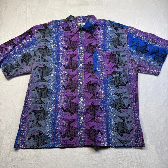 Sears Other - VTG 80s 90s The Men's Store Sears Vicious Fishes Short Sleeve Button Shirt XL